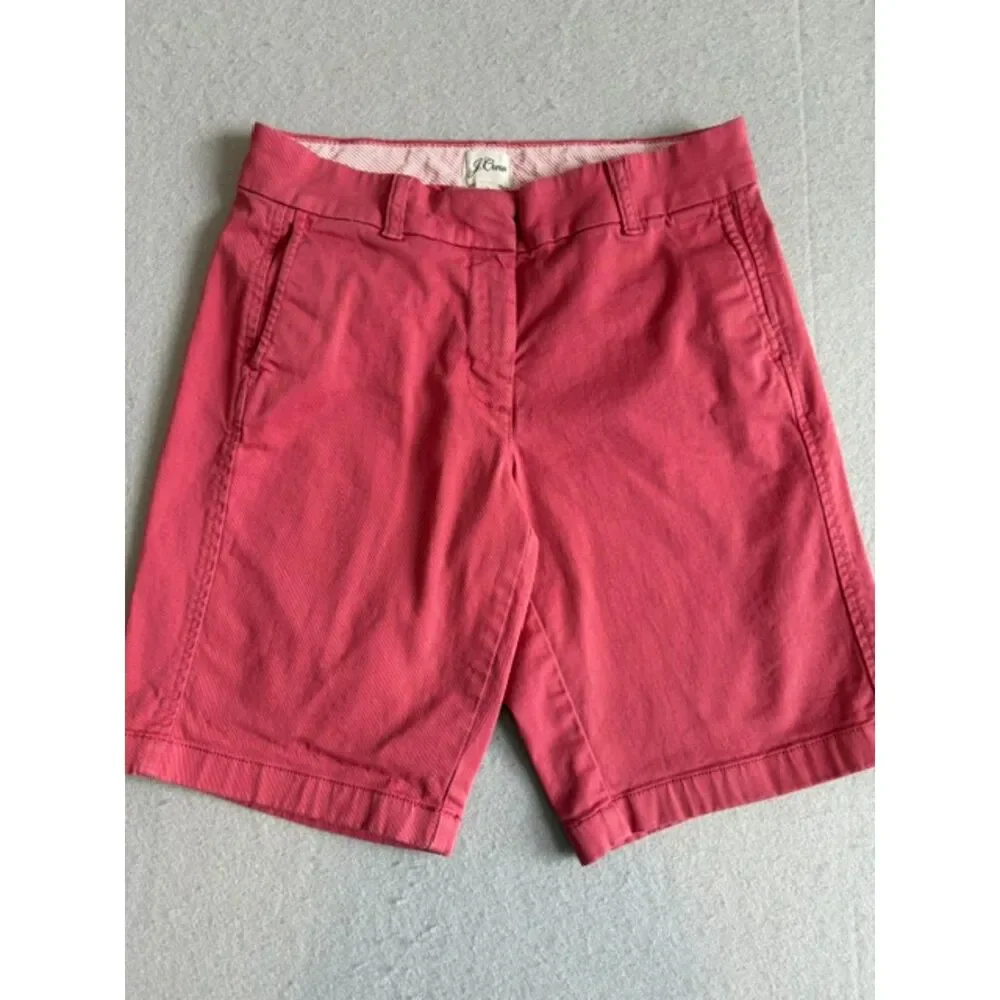 J Crew Womens Bermuda Shorts Salmon Size 2 Stretch